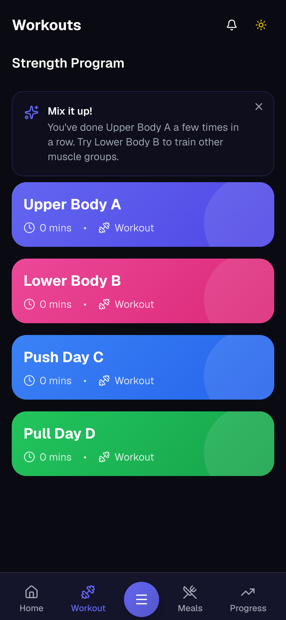 Build training & nutrition in minutes